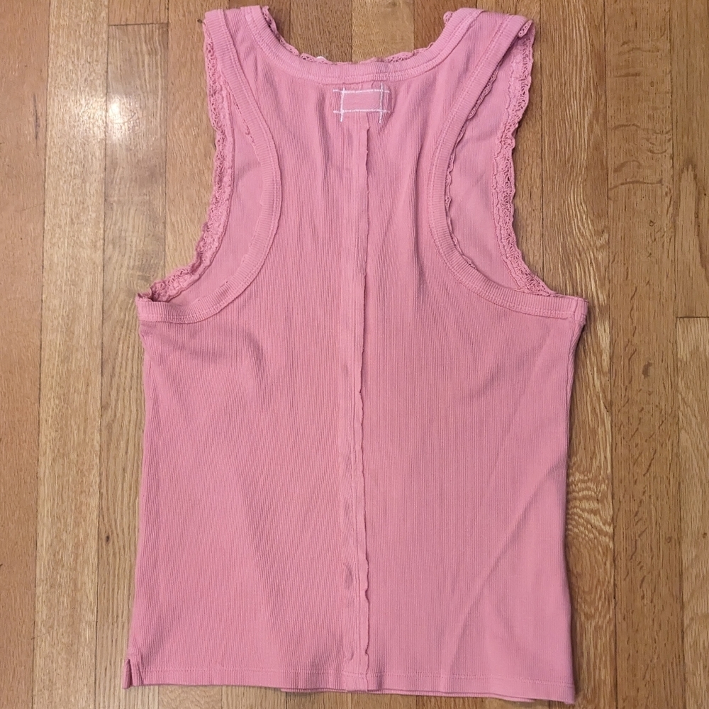 Free People Rowan Tank in Pink Carnation sz LRG​ - Picture 2 of 9